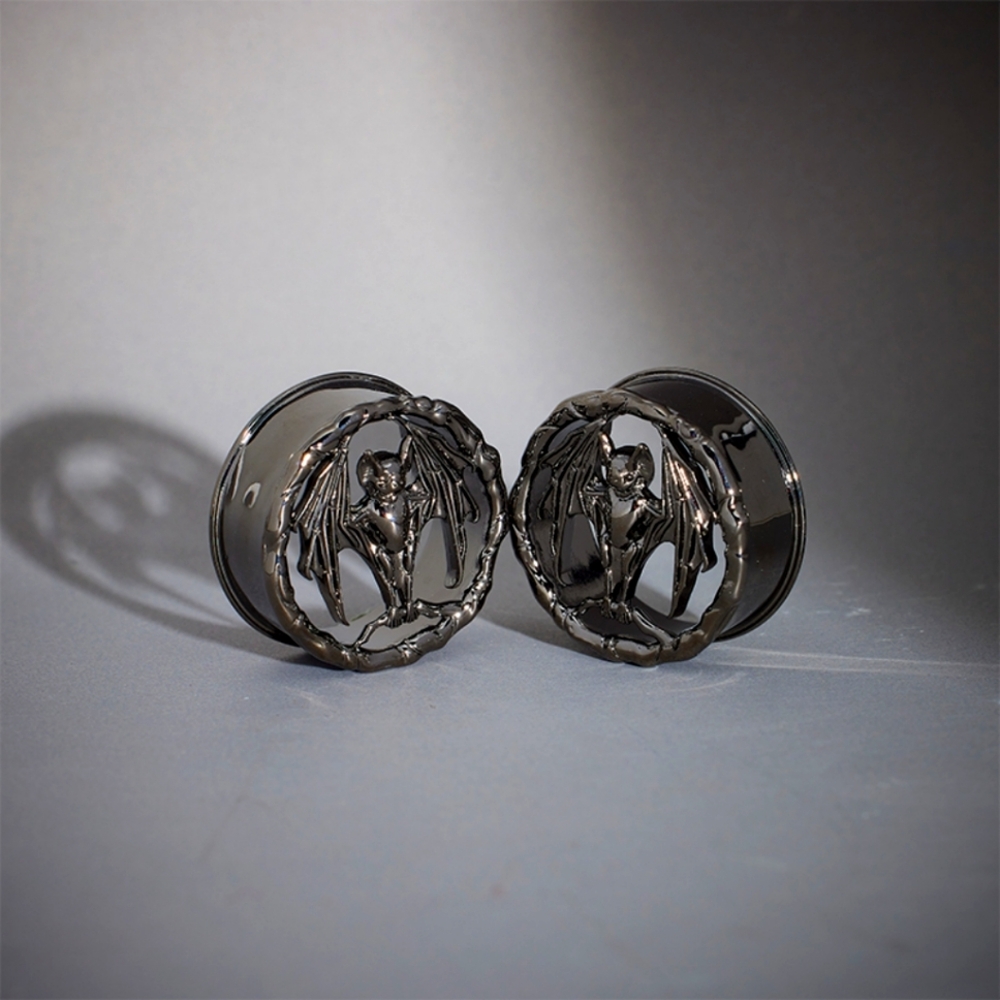 1/2" (13mm) Tungsten Steel Vampire Guardian Unisex Tunnel Ear Guages - 1x Pair